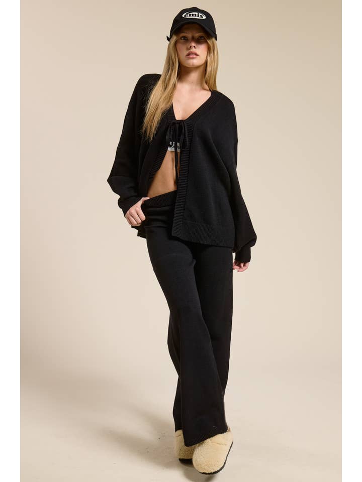 Mimosa - Wholesale Lounge Set - Women's - Tie Knit Cardigan and Pants Matching Set5