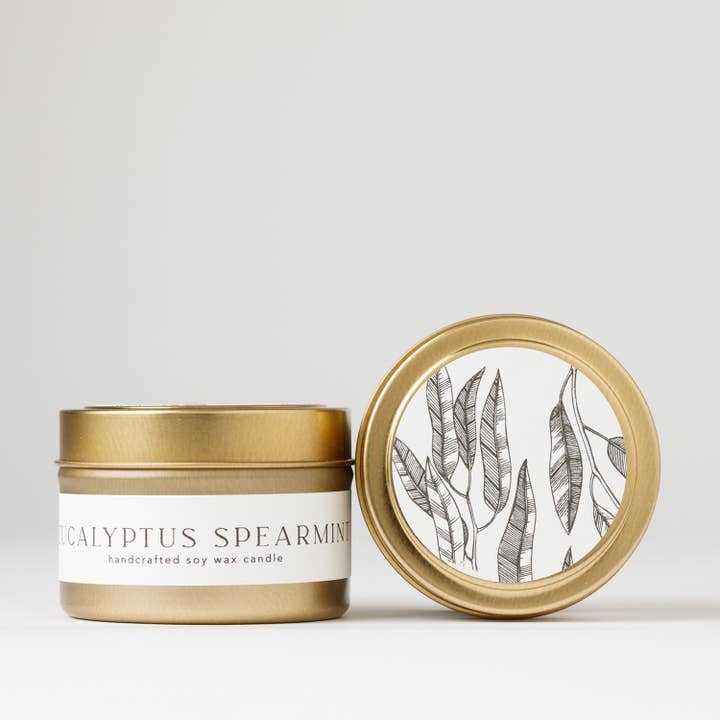 Nectar Republic - Wholesale Travel Candles - Eucalyptus + Spearmint : Tin Soy Candle ( winter spring )