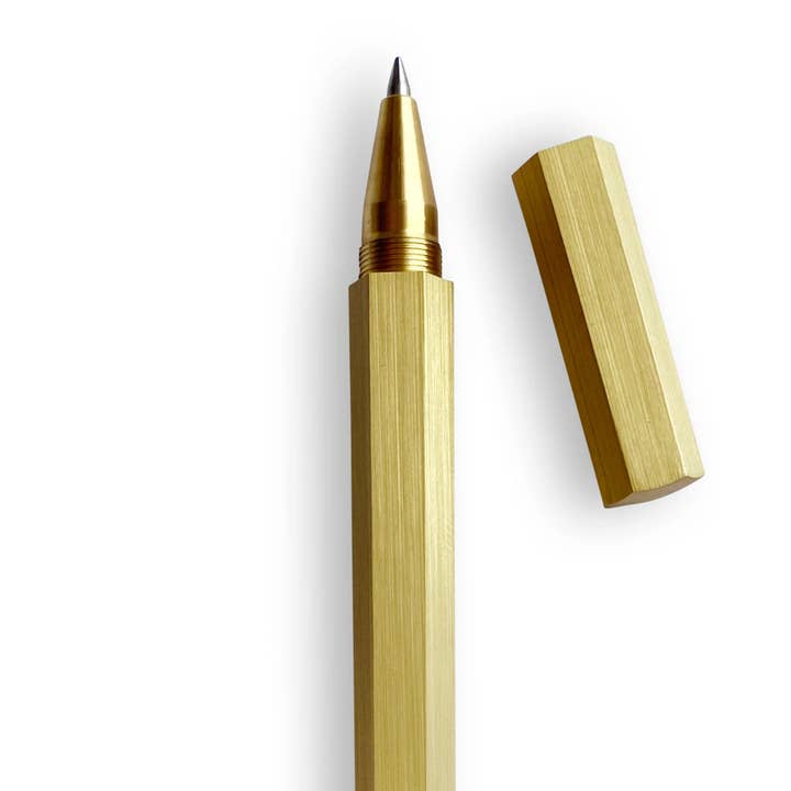 Just Like Joan - Wholesale Pen - Vintage-Style Brass Pen | Gold Hexagon Pen | Luxury Pen2