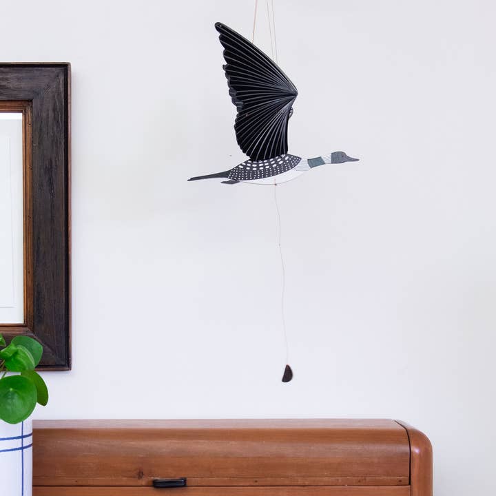 Tulia's Artisan Gallery - Wholesale Mobile - Loon Bird Flying Mobile2