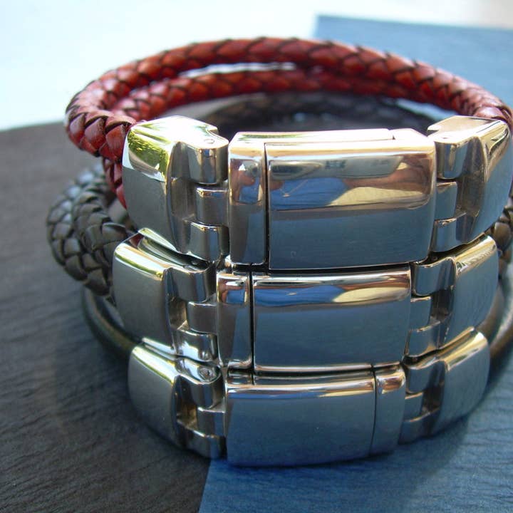 Urban Survival Gear USA - Wholesale Jewelry - Men's - Mens Bracelet, Masculine Braided Leather Bracelet for Men, Mens Jewelry, Leather Bracelet, Mens Gift, For Him, Leather Bracelet1