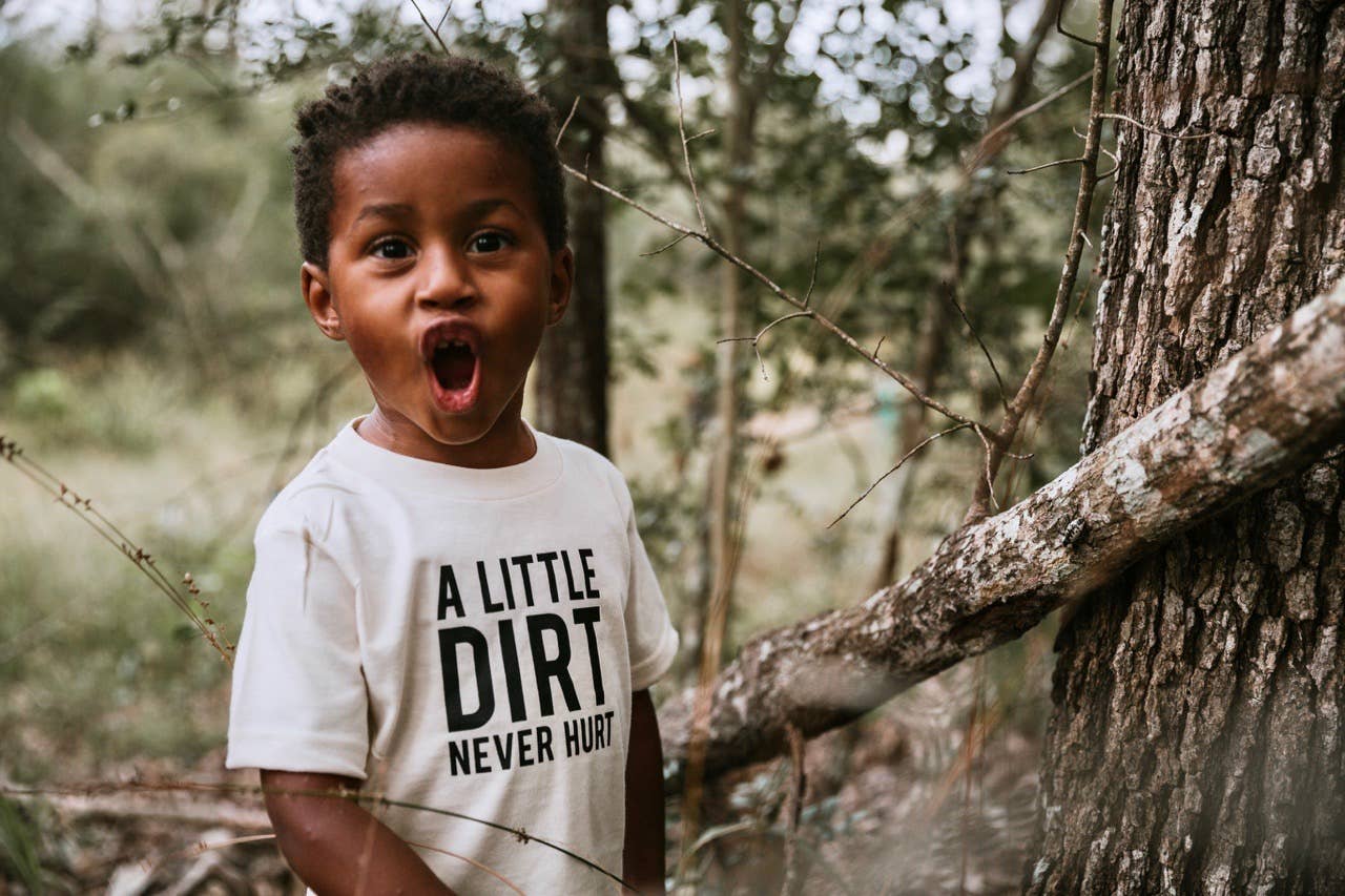 Nature Supply Co - Wholesale Screen Printed T-Shirt - Kids - A Little Dirt Never Hurt Kids T-shirt | Eco Friendly Tee11
