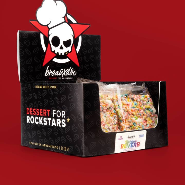 Rainbow Reverb Krispie Bar for wholesale by Breauxdoo Bakery
