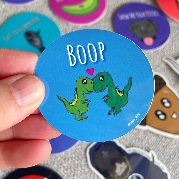 Boop Dinosaurs | 2 inch Vinyl Water Bottle Laptop Sticker for wholesale by SKP ink