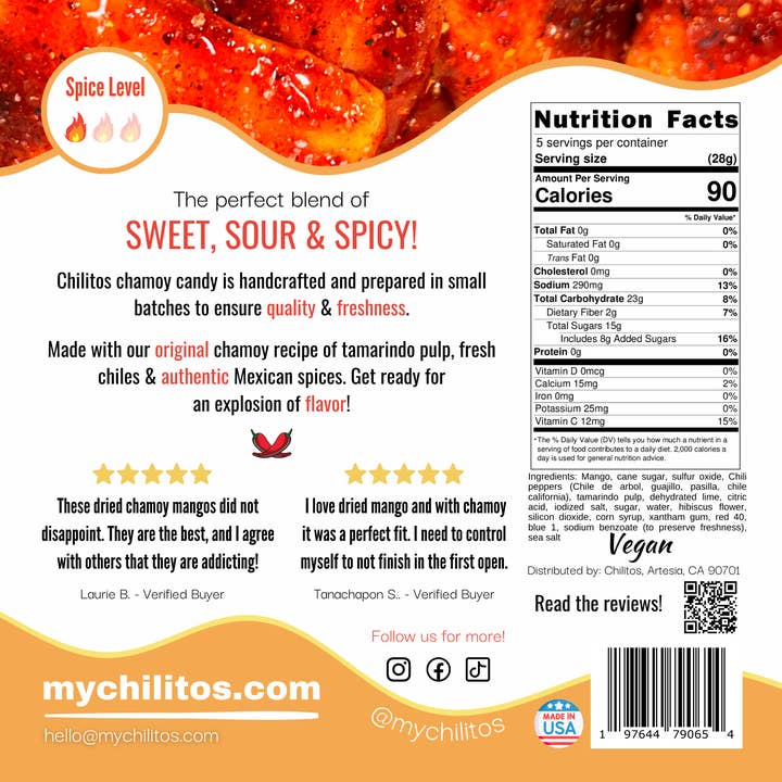 Chilitos - Wholesale Dried/Dehydrated Fruit - Chamoy Dried Mango
