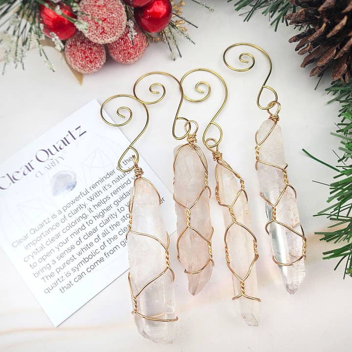 WonderLight Jewelry – Conjunto de ornamentos por atacado – Conjunto de Ornamento de Cristal 1pcs/4pcs - Quartzo Transparente/Clarity10