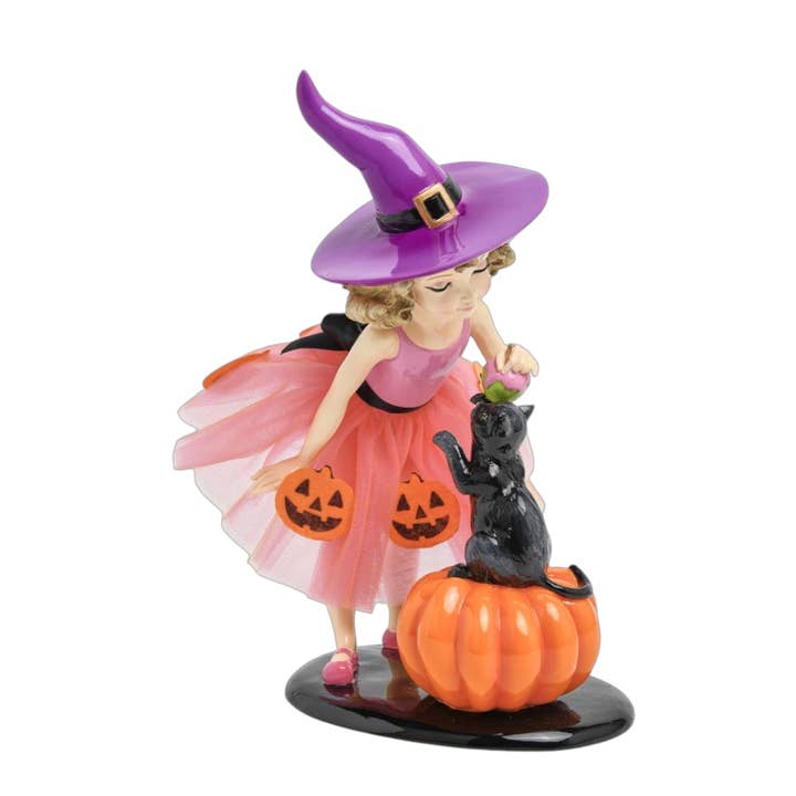 December Diamonds - Wholesale Decorative Figurine - 12in Witch Girl w/Cat0