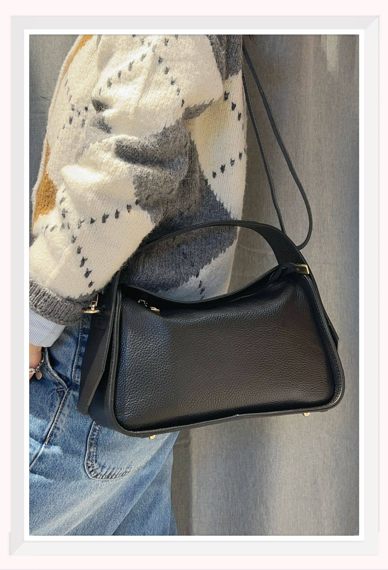 Z et Z – Großhandel Schultertasche – Damen – Handtasche aus genarbtem Leder mit Reißverschluss1