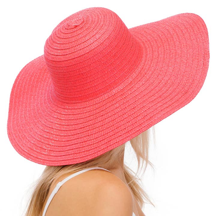Cap Zone - Wholesale Straw Hat - Women's - Thin Light-Weight Floppy Straw Beach Sun Hat