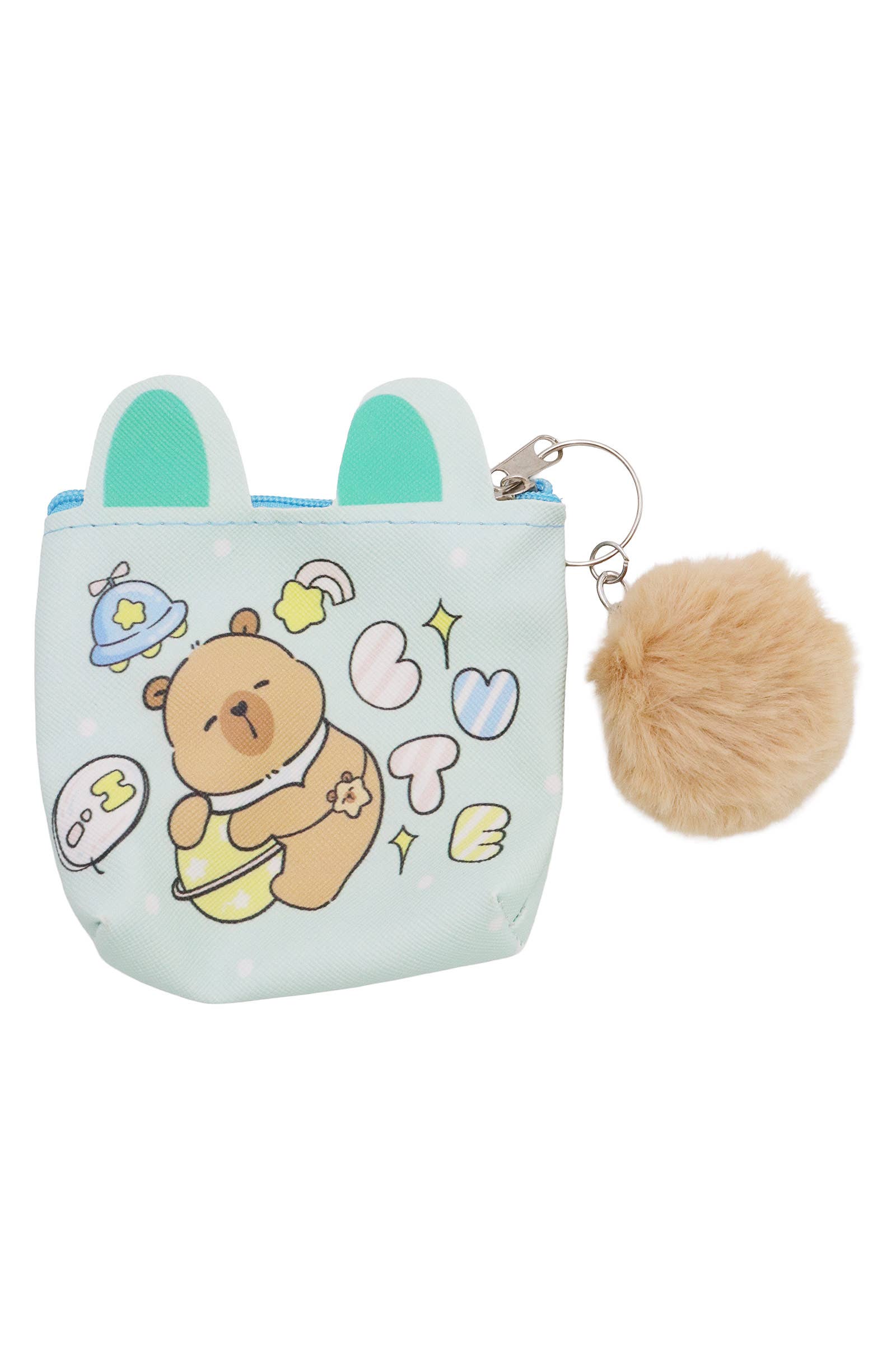 ASSORTED Capybara Pom Pom Vegan Leather Coin Purse Bag for wholesale on Faire9