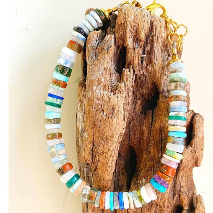 Pulsera de ópalo - Joyas de cristal - Piedra natal de octubre para venta al por mayor de Etymology Jewelry