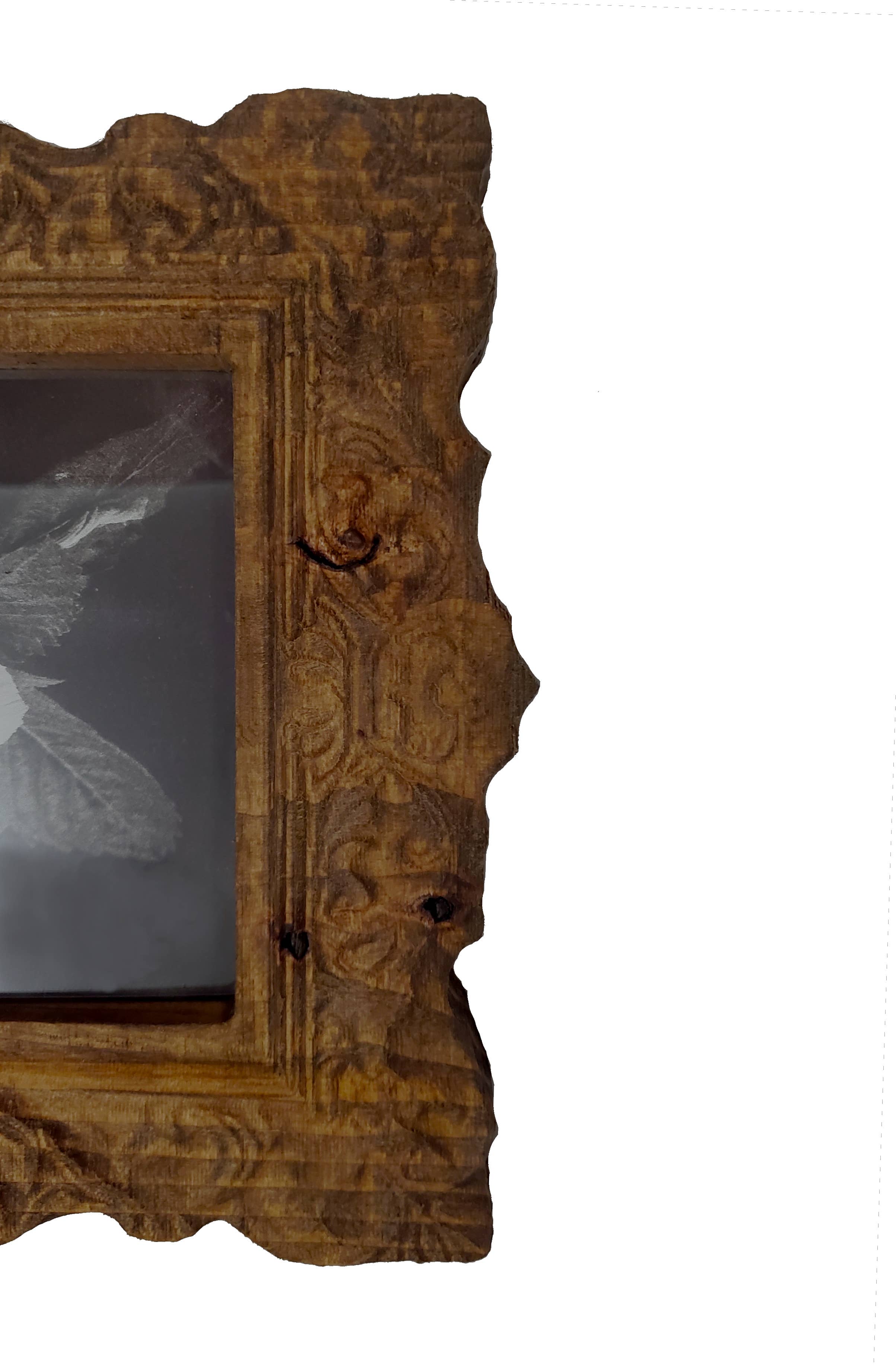 Early American 5x7 Ornate Wood Antique Style Picture Frame Unique Carved and Old Fashioned for wholesale on Faire3