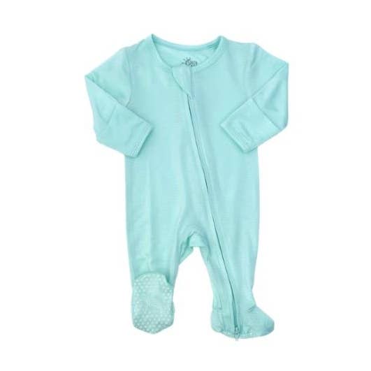 ZIPPERED FOOTIE IN SKY for wholesale by Solco baby