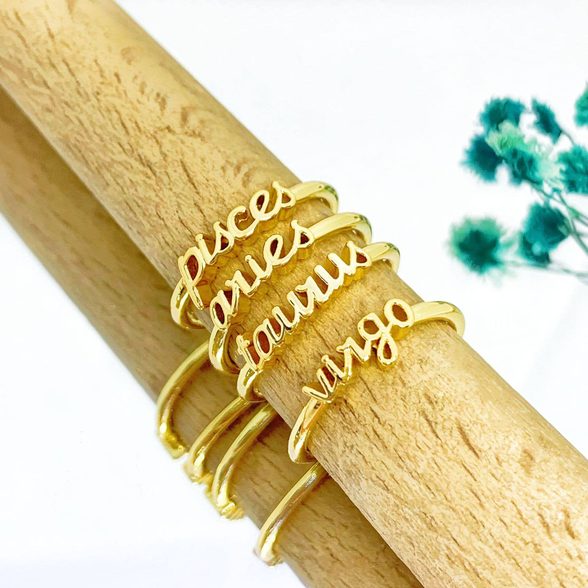 Gypsy Soul - Wholesale Band/Stacked Ring - Zodiac Gold Rings - 24 Pcs1