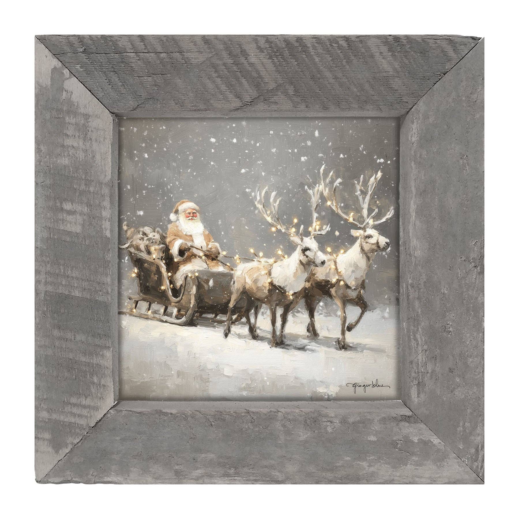 ginger blue - Wholesale Christmas Wall Art - Christmas Lights on Sleigh5