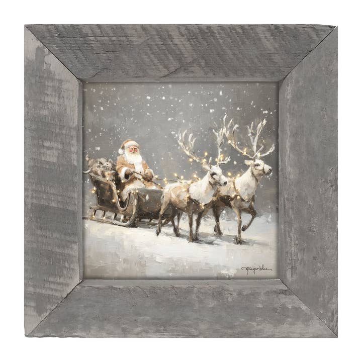 ginger blue - Wholesale Christmas Wall Art - Christmas Lights on Sleigh5