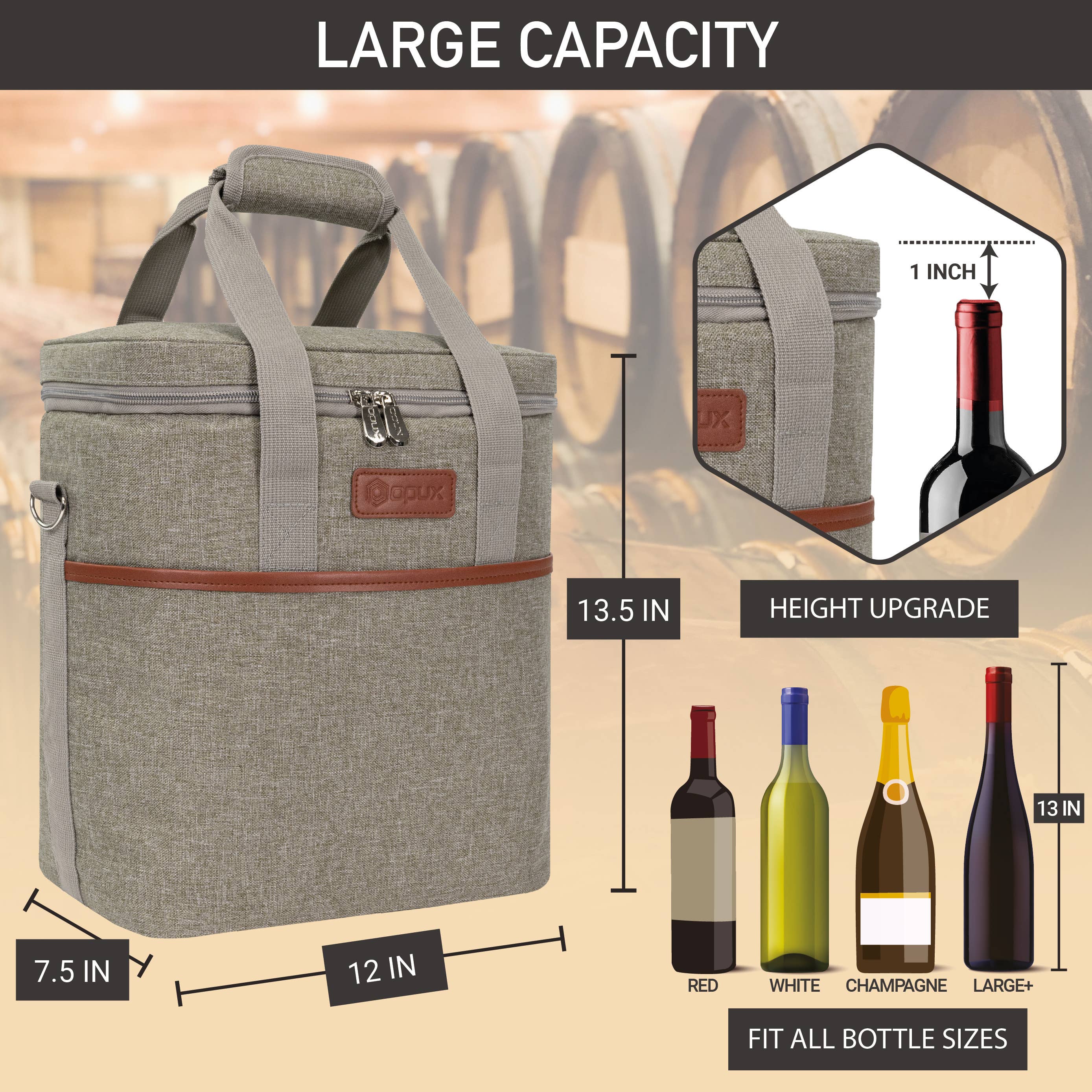 OPUX - Wholesale Wine Tote - 6 Bottle Wine Carrier Bag18