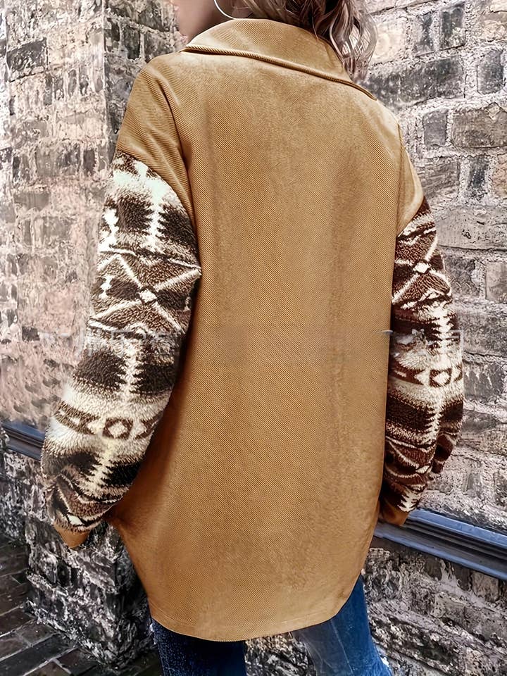 Rosa Clothing - Wholesale Jacket - Women's - Western button aztec print jacket shacket5