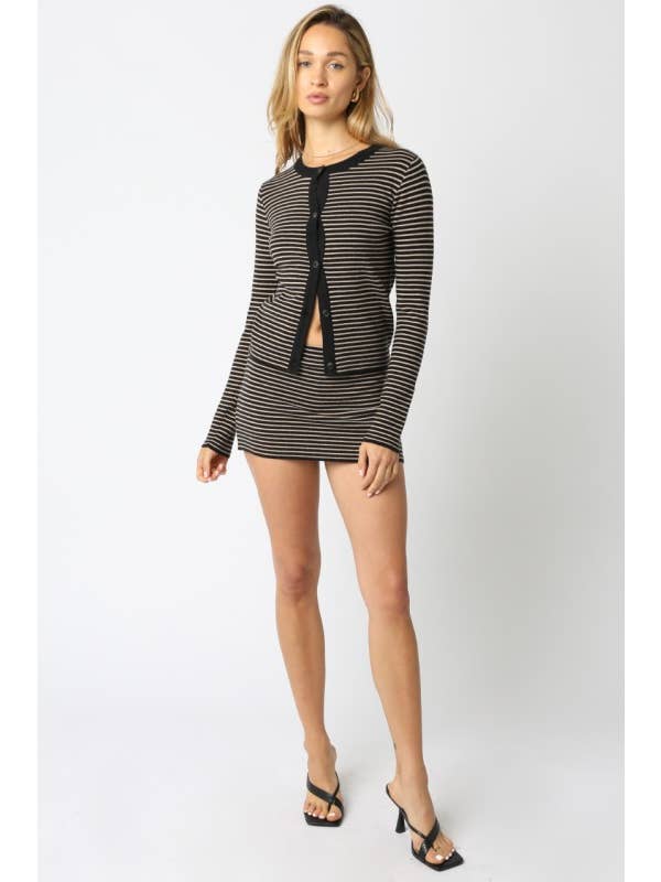 Olivaceous - Wholesale Knit Top - Women's - Greta Stripe Knit Top16