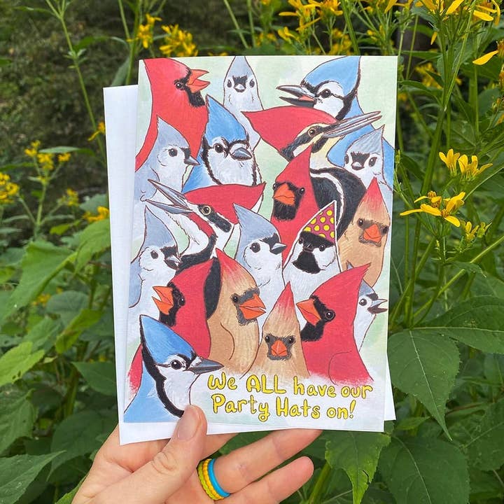 Party Hats - Birthday Card for wholesale by River Thrush Studio