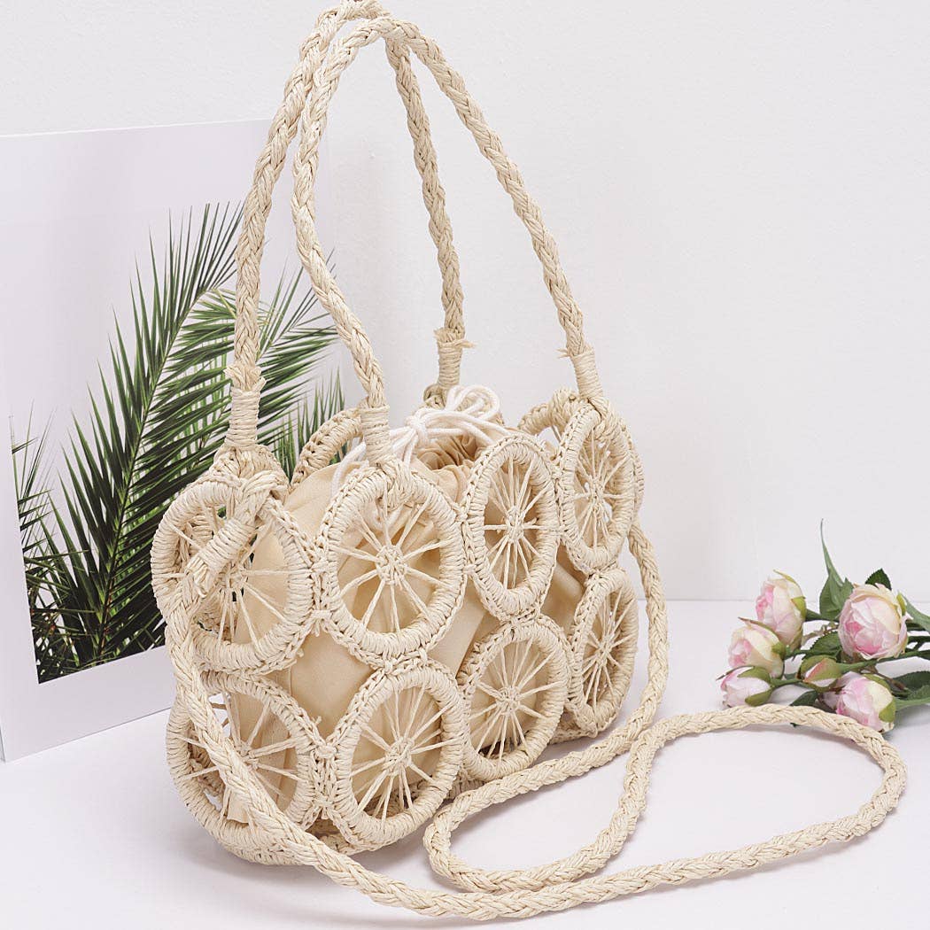 3AM BY H&D ACCESSORIES – wholesale Crossbody bag – Women's –  Faux Straw Multi Round Handmade Crossbody Bag1