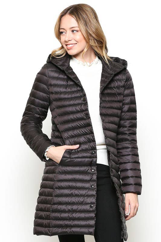 ESLEY - Wholesale Puffer Jacket - Women's - 73237J-R- Long Puffer Jacket With Hoodie4