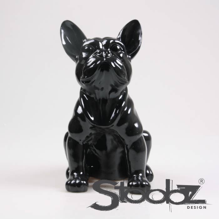 HUND FRANZÖSISCHE BULLDOGGE SCHWARZ 24X20X37 CM STOOBZ DESIGN für den Großhandel von Imhof & Stevens BV