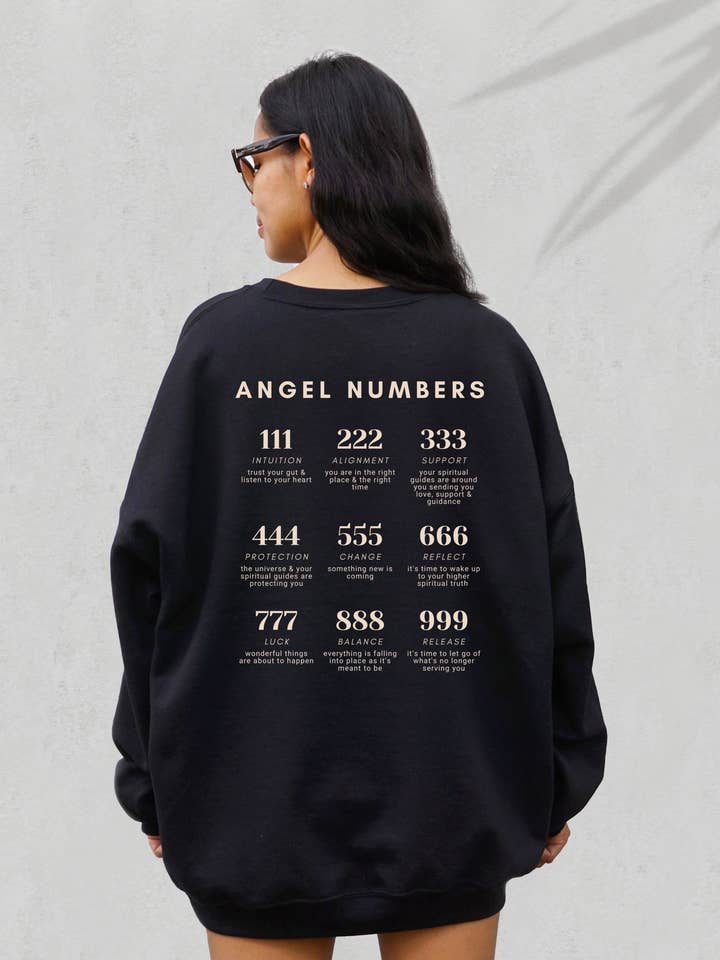 LOLA MAGNOLIA - Wholesale Graphic Sweatshirt - Women's - ANGEL NUMBERS CREWNECK PULLOVER1