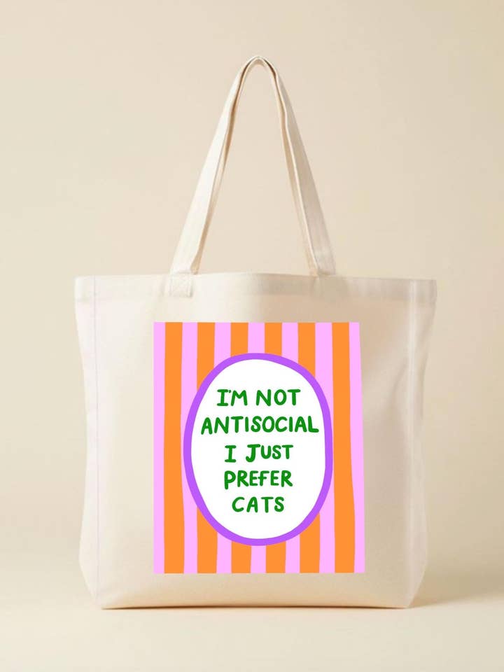 Voorkeur voor katten katoenen canvas tas – Grappige boodschappentas voor wholesale door The Paper Tail