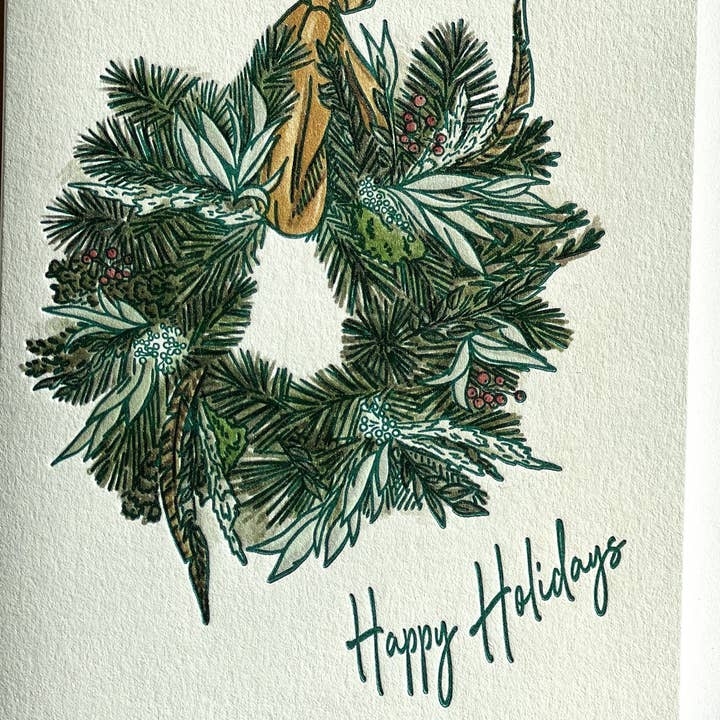 Happy Holidays Wreath for wholesale by Ice Pond Press
