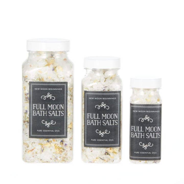 New Moon Beginnings - Wholesale Bath Salts - Full Moon Crystal & Herb Bath Salt Soak