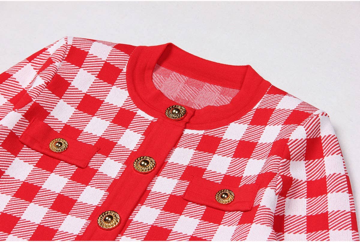 Productseeker - Wholesale Cardigan - Women's - JK071 Chic Plaid Cardigan Jacket - Autumn Essential3