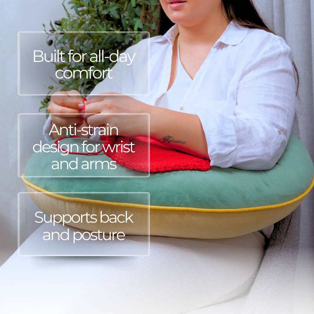 Valari - Wholesale Chair Cushion - Premium Velvet - Sage/Yellow6