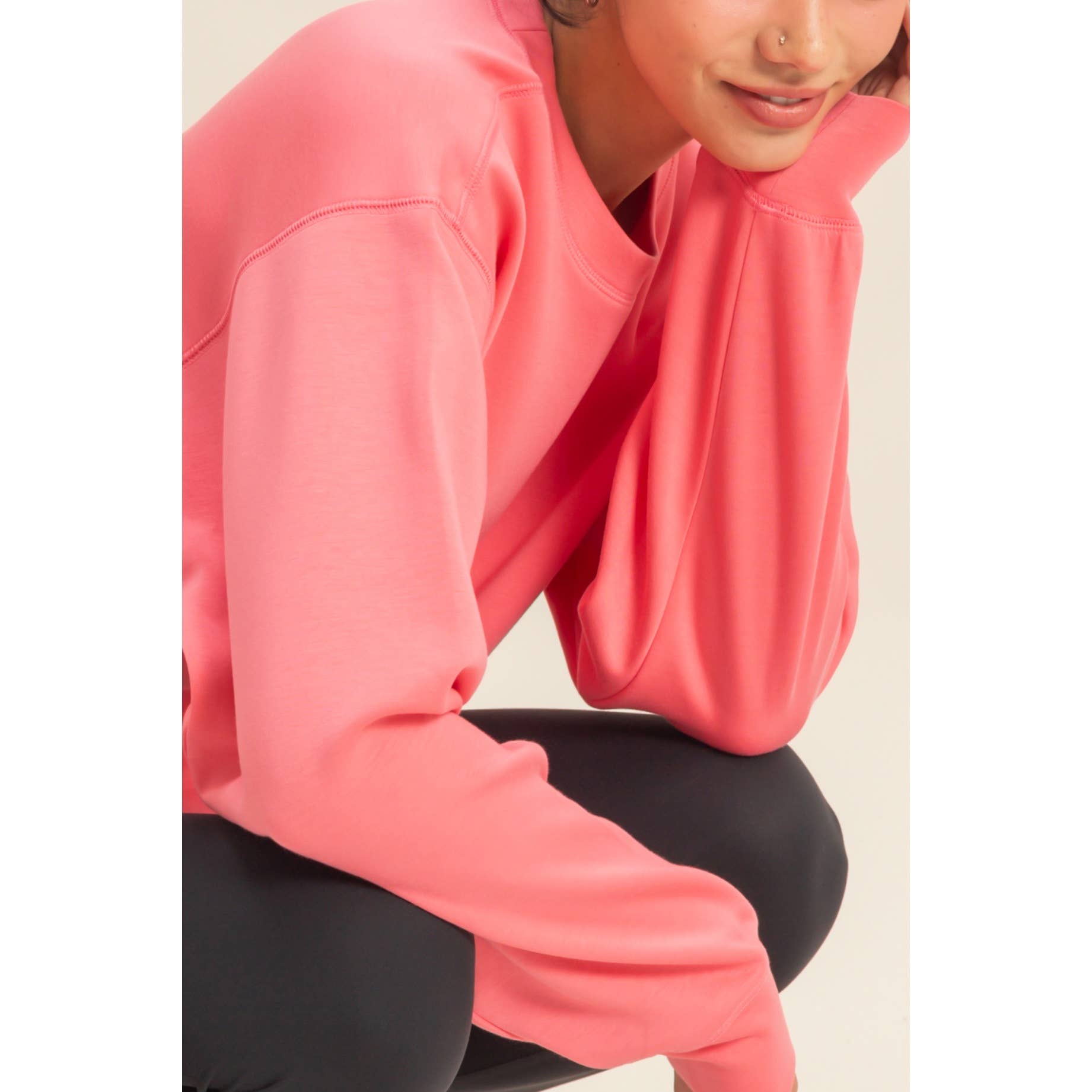 Double Zero – wholesale Sweatshirt - Dam – Dubbelstickad sweatshirt med rund hals37