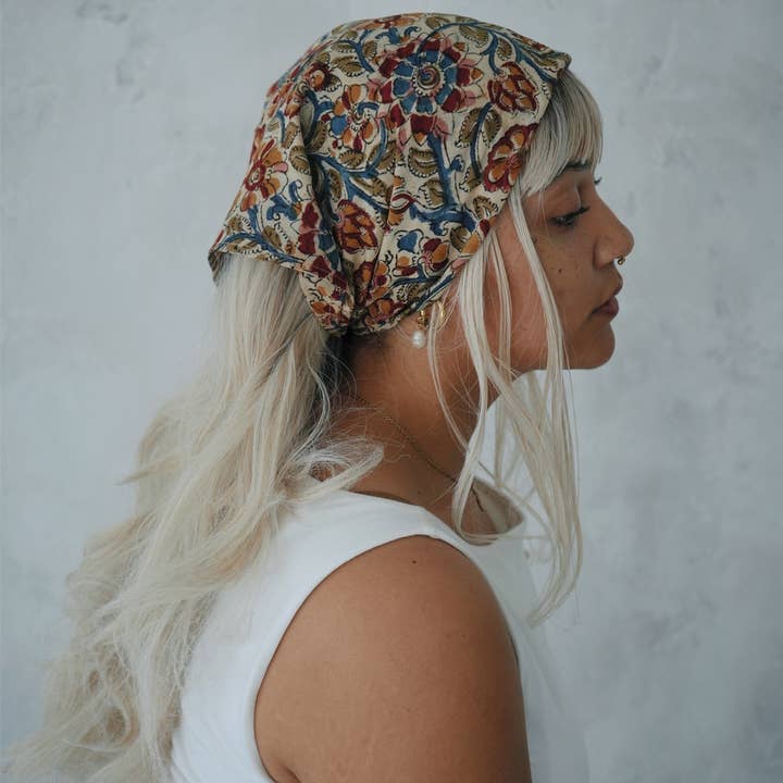 Royal Garden - Bandana in Cotone Kalamkari (KK1499) per la vendita all'ingrosso da parte di White Lotus Fashions
