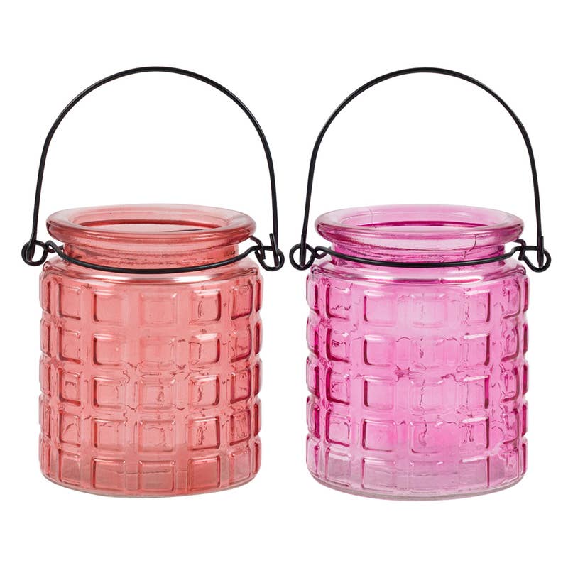 Deluxe Import Trading - Wholesale Candle Holder - Candle Holder W/ Handle- 3.5'' H- 2 Assorted Colors Style 10