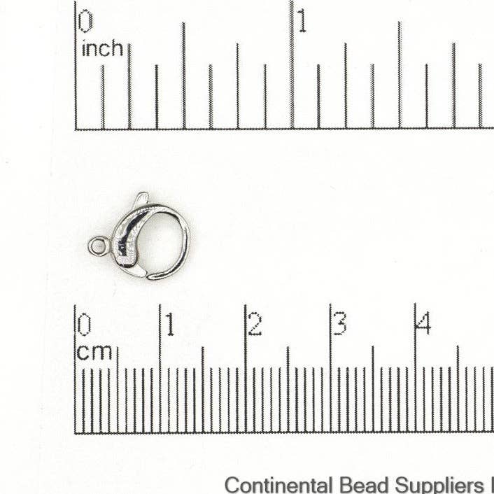 12 mm x 9 mm runder Karabinerverschluss - Aus Edelstahl gefertigt - Wird stückweise verkauft - C104SS für den Großhandel von Continental Beads