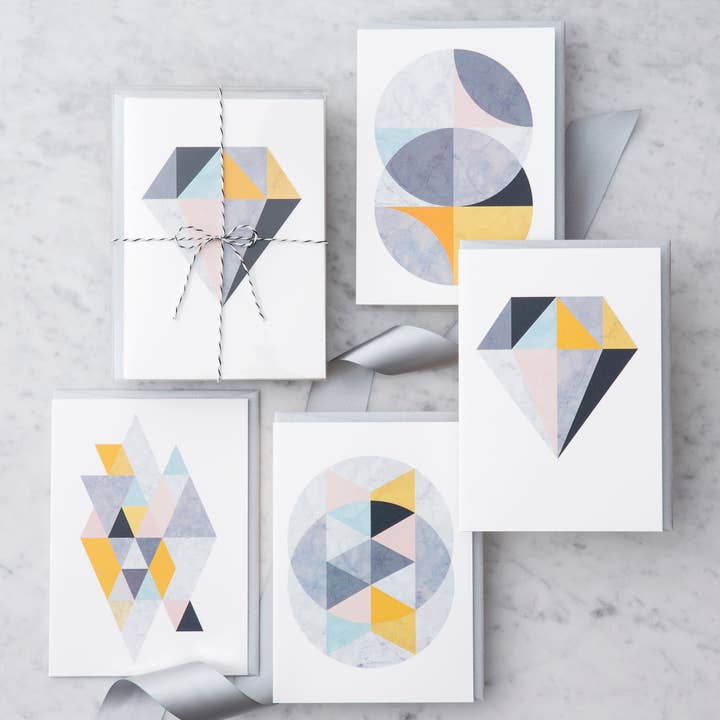 Marble Geometric Boxed Note Cards - Set of 8 for wholesale by Design With Heart