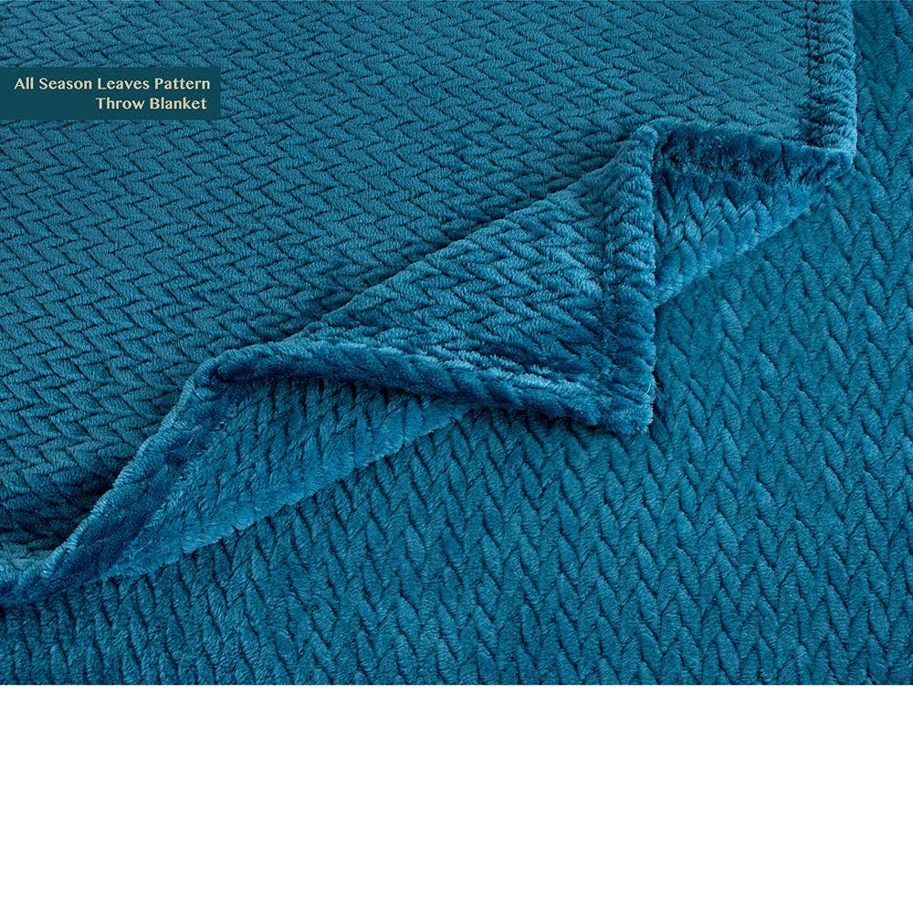 Pavilia – Manta para sofá por atacado – Cobertor de fleece texturizado com estampa de folhas78