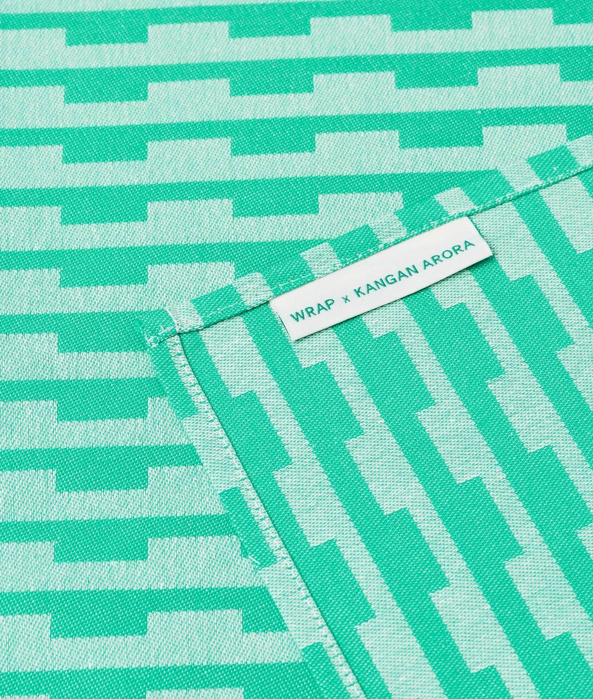 Wrap (US duties paid) – wholesale Middags- och tygservett – "Stripes Turquoise/Natural" servettset1