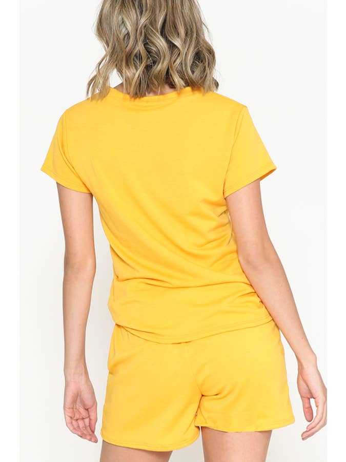 Burgundy Apparel - Wholesale Lounge Set - Women's - SHORT SLEEVE AND SHORTS SET5