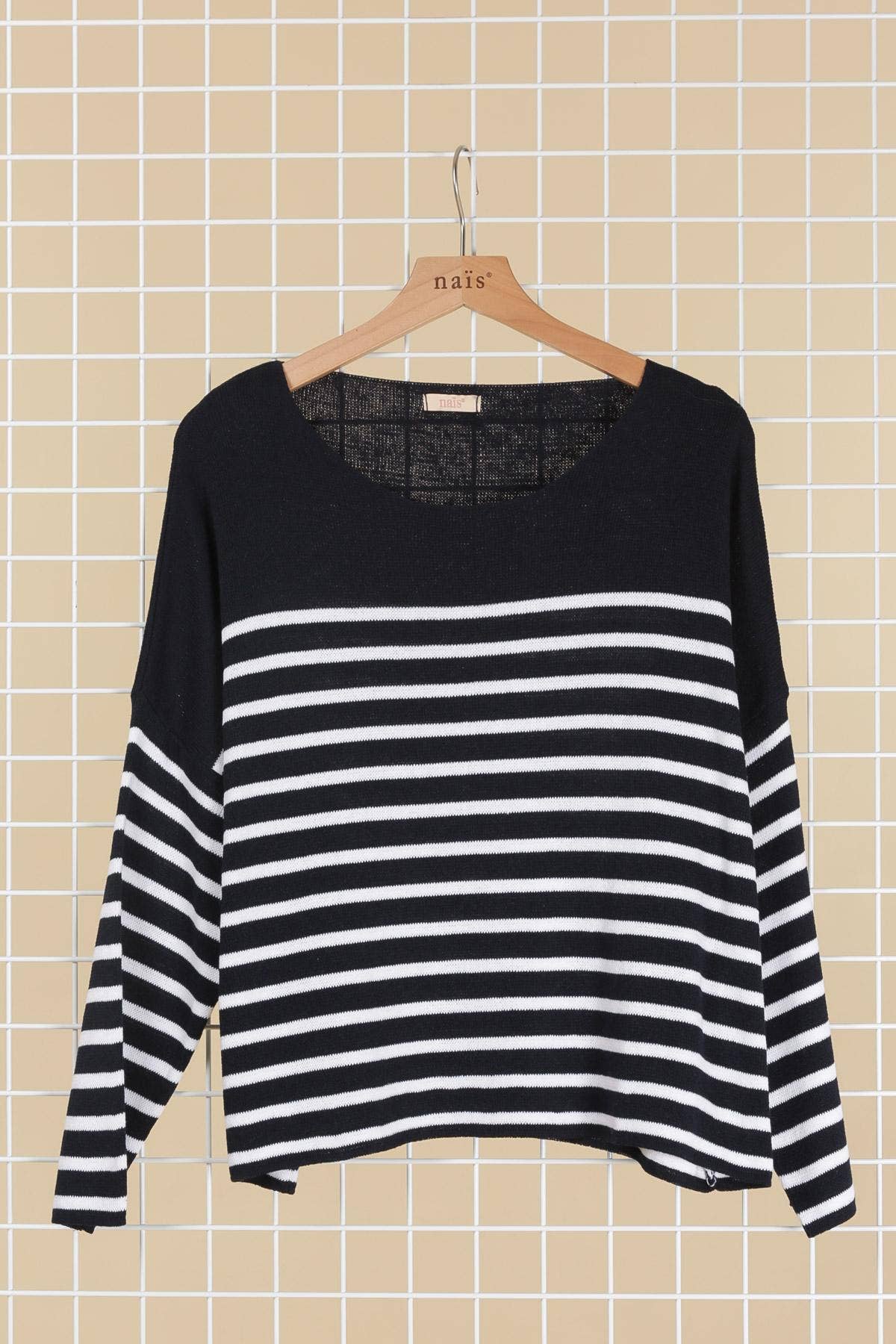 NAÏS PARIS - Vente Pull en maille – femme - PULL COL ROND A RAYURES5