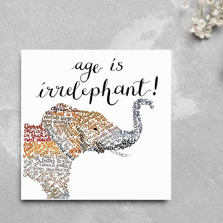 Ålder är irrelevant - Elefantkort för wholesale av Nicole Elders