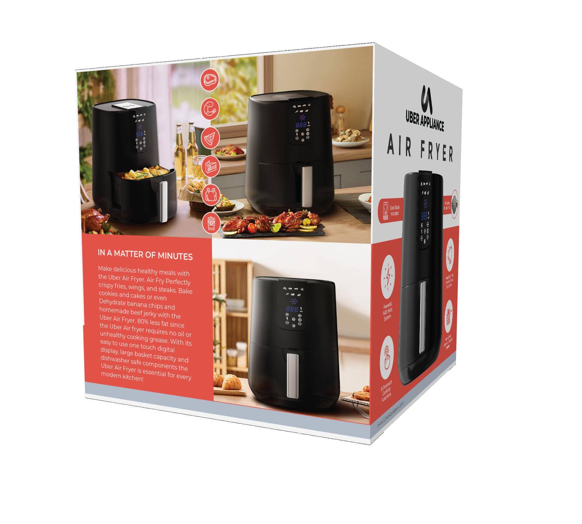 Uber Appliance - Vente Appareils électroménagers - Friteuse à air Uber XL Deluxe17