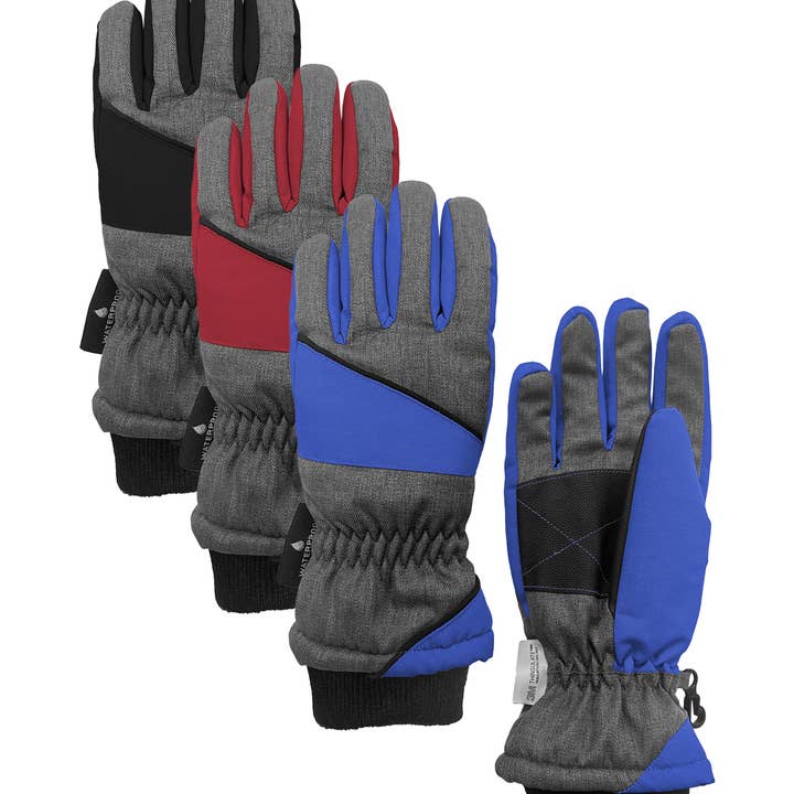 Boys Heather Ski Glove w. Thinsulate for wholesale by Grand Sierra