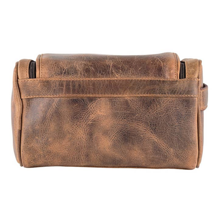 Sixtease Bags USA - Wholesale Toiletry Bag - Unisex - Genuine Leather Unisex Wash Bag - Rustic Brown3