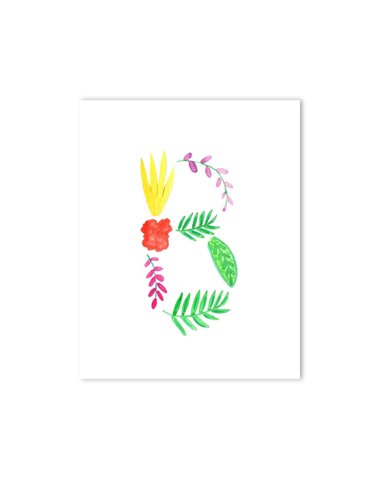 Island Haus Co - Wholesale Art Print - Tropical B Letter Print