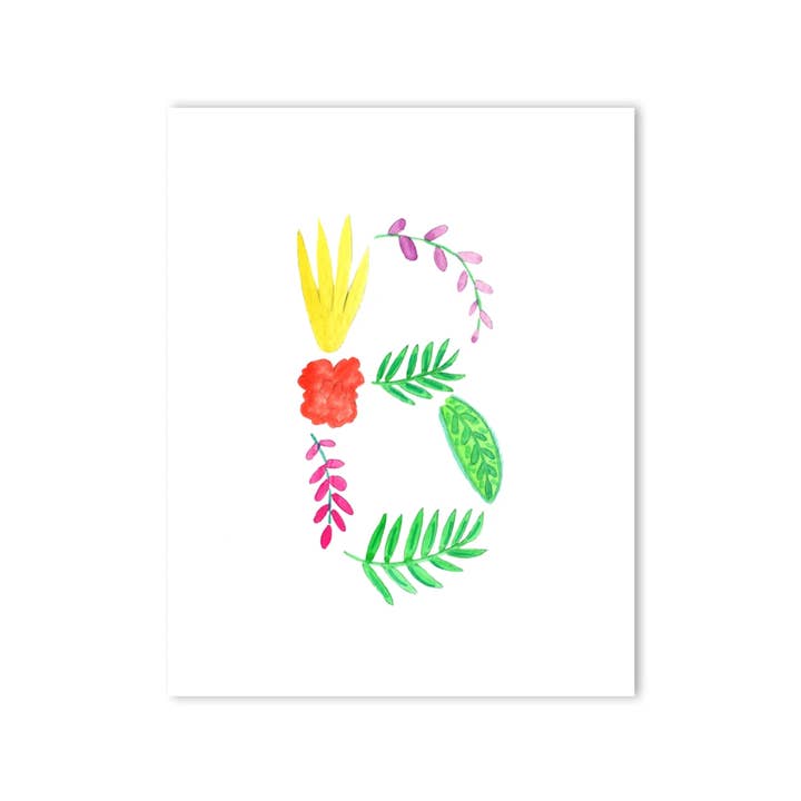 Island Haus Co - Wholesale Art Print - Tropical B Letter Print0