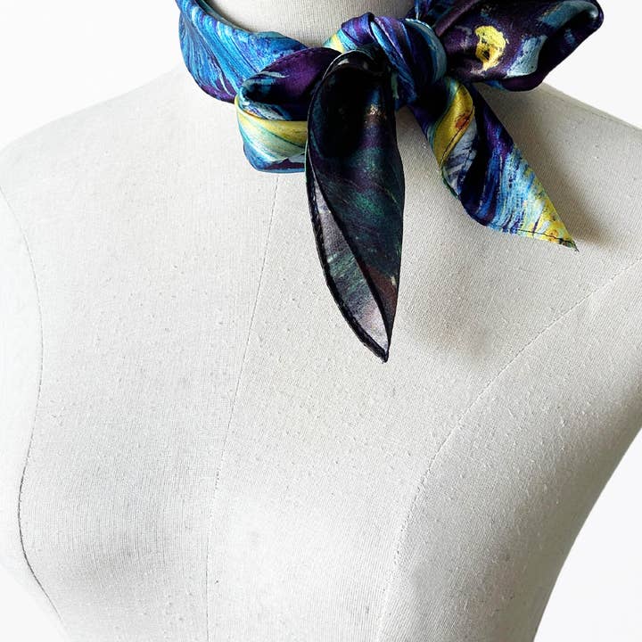 thessoies - Wholesale Scarf – Women's - Thessoies - Starry Night Silk Scarf1