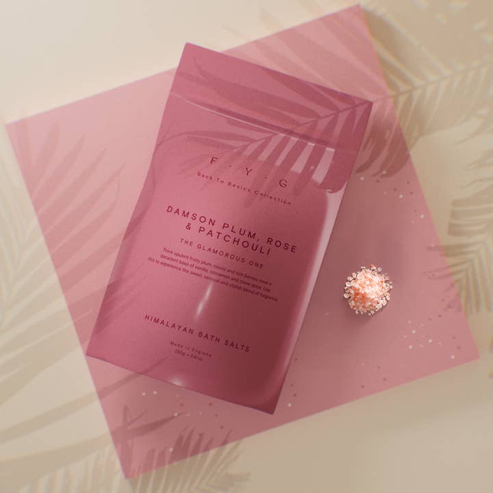 Himalayan Bath Salts - Damson Plum, Rose & Patchouli - 250g for wholesale by FYG